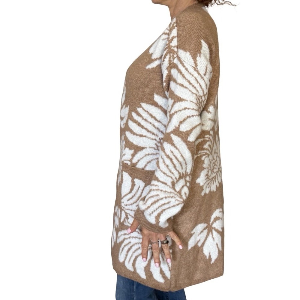 By Anthropologie Floral Cardigan Sweater Small Open Cottagecore Boho Chic Rustic - Picture 15 of 16